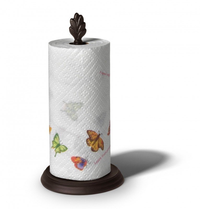 Leaf Paper Towel Holder in Bronze