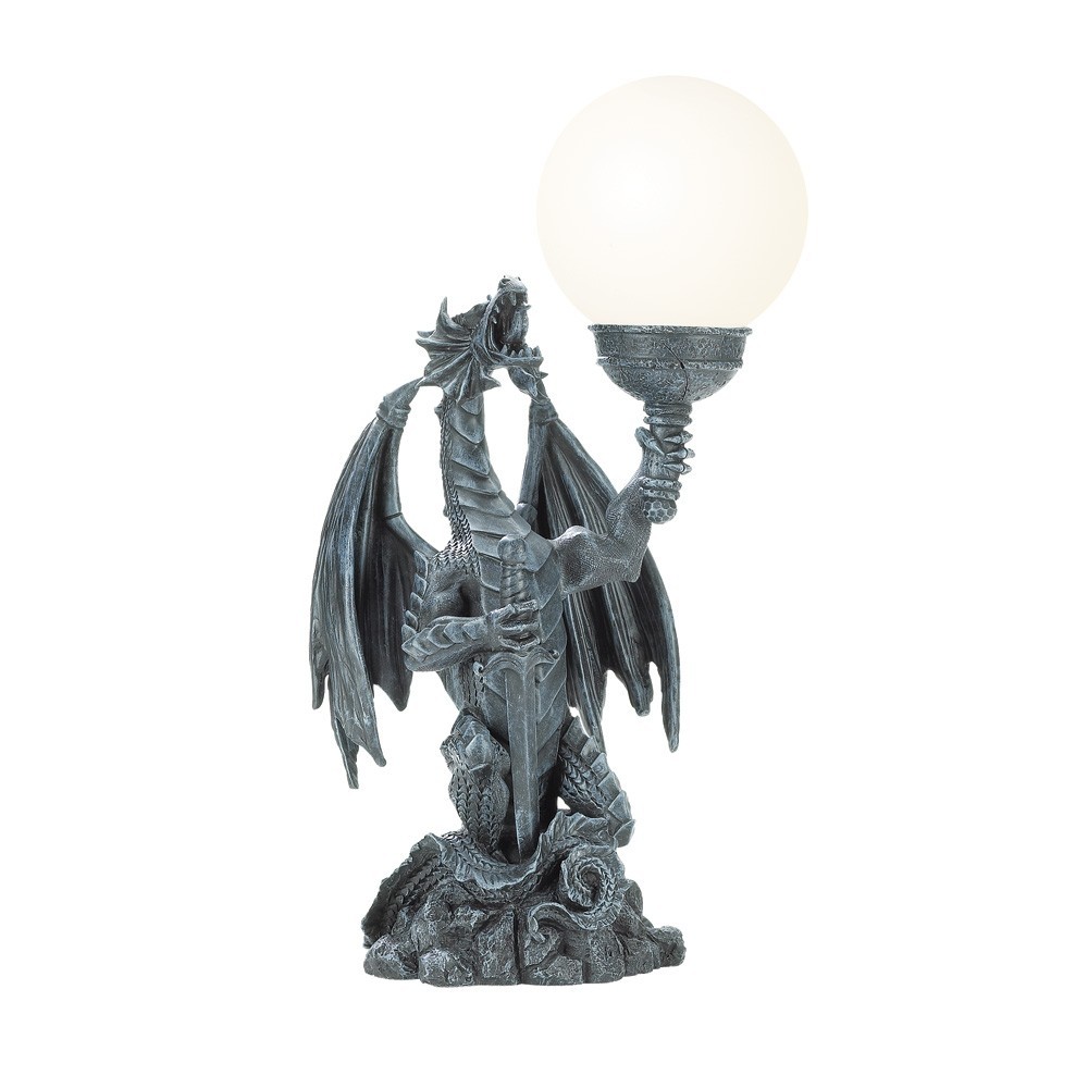Gothic Dragon 18" H Table Lamp with Sphere Shade