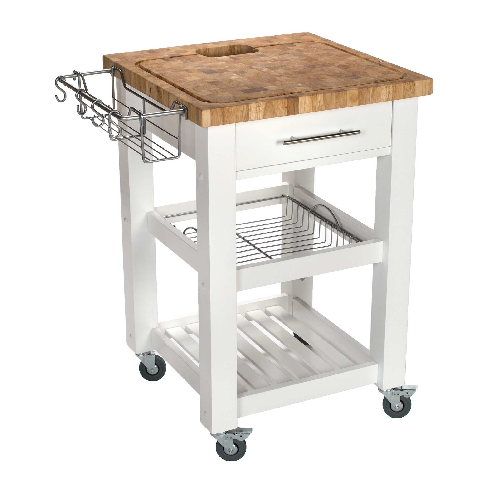 Pro Chef Kitchen Cart with Butcher Block Top