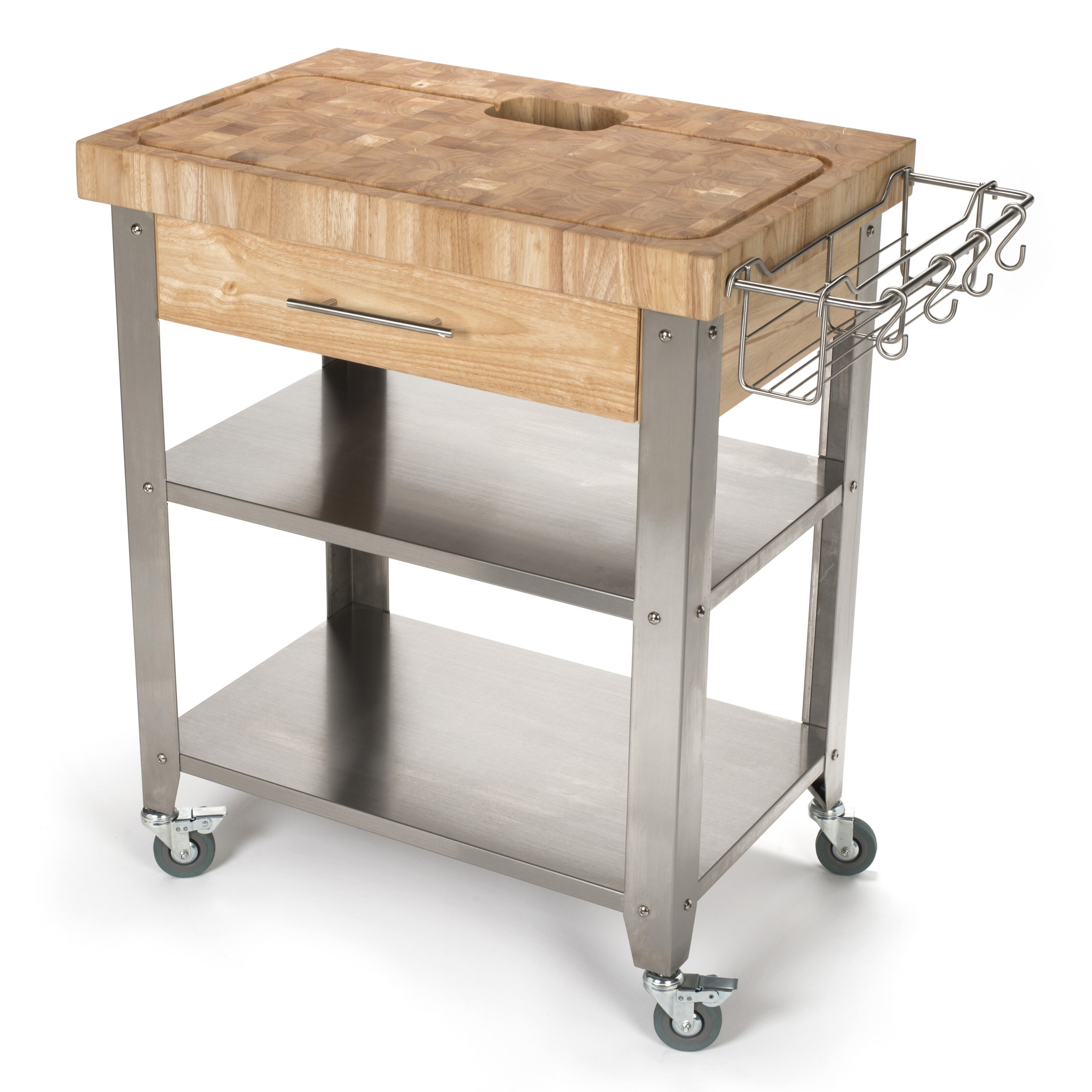 Pro Stadium Kitchen Cart with Butcher Block Top