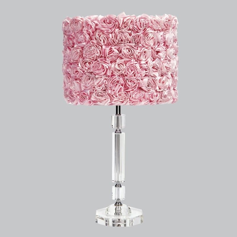 Slender Crystal 26" H Table Lamp Drum Shade