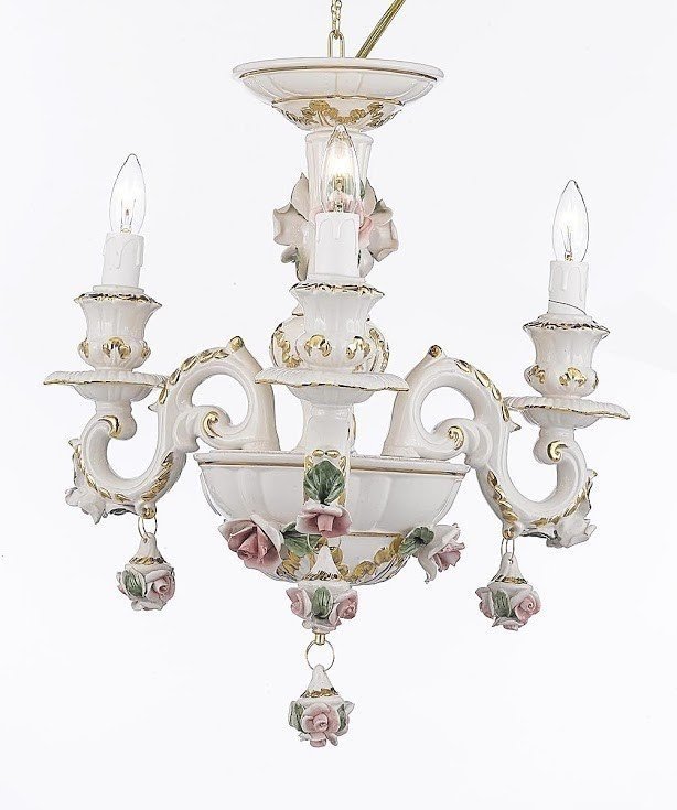 Authentic Capodimonte 3 Light Mini Chandelier