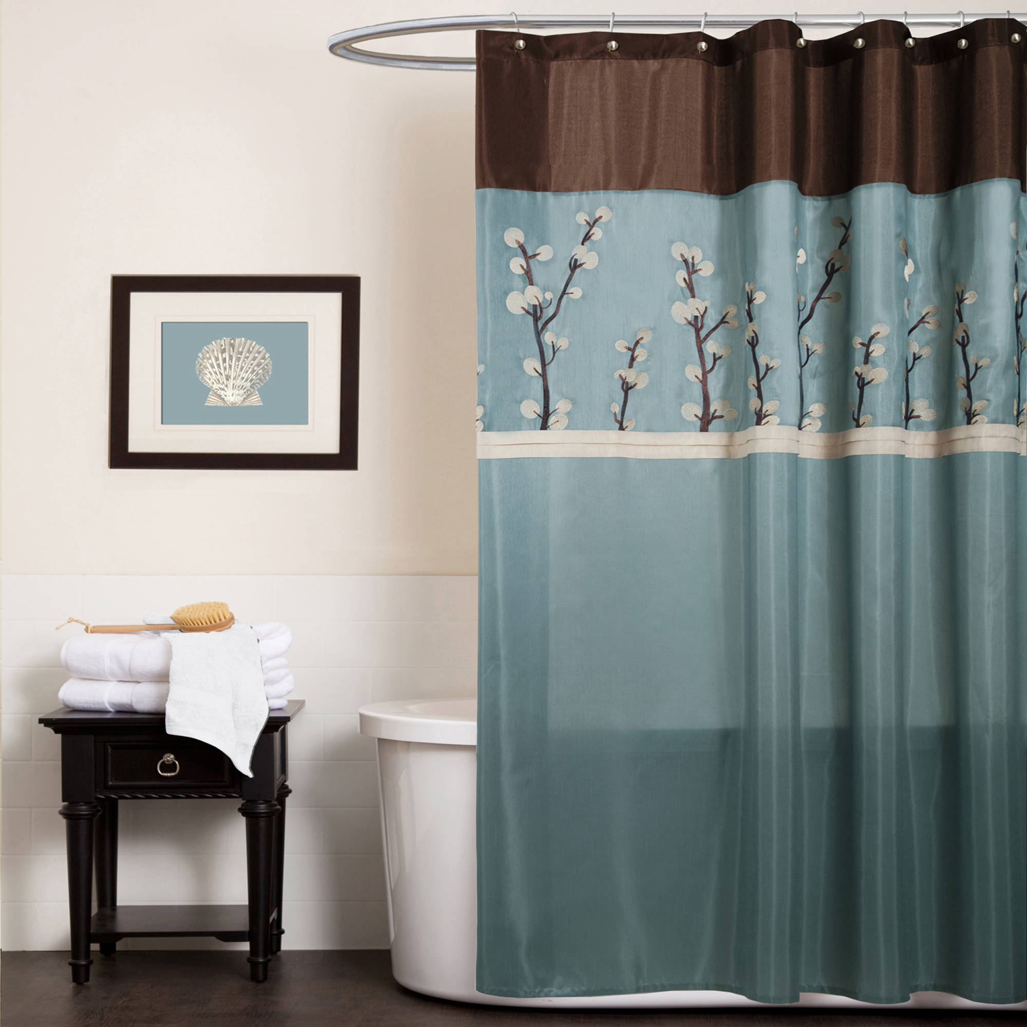 Cocoa Flower Shower Curtain