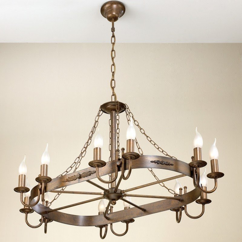 Rustik Medieval Twelve Light Chandelier
