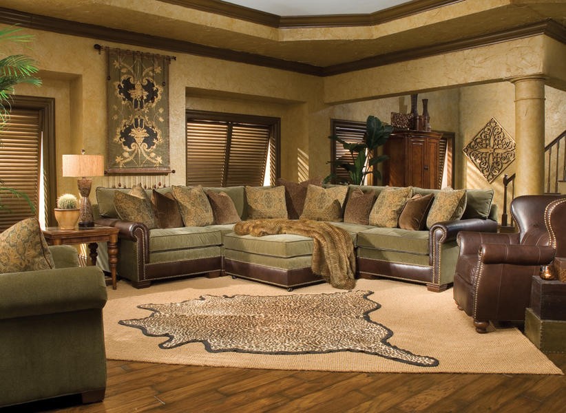 Huntington house fabric leather pit