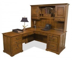 Oak l shaped desk
