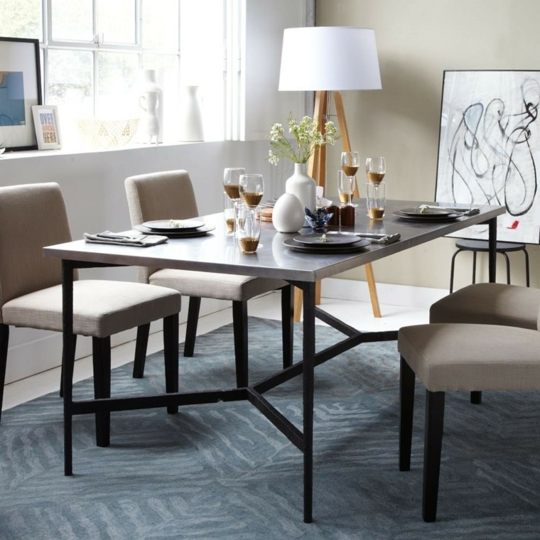 Mix match table metal base stainless steel top west elm