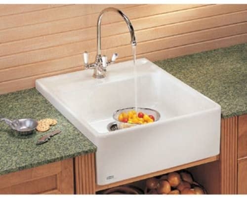Bowl farmhouse with apron kitchen sink matte black shown in