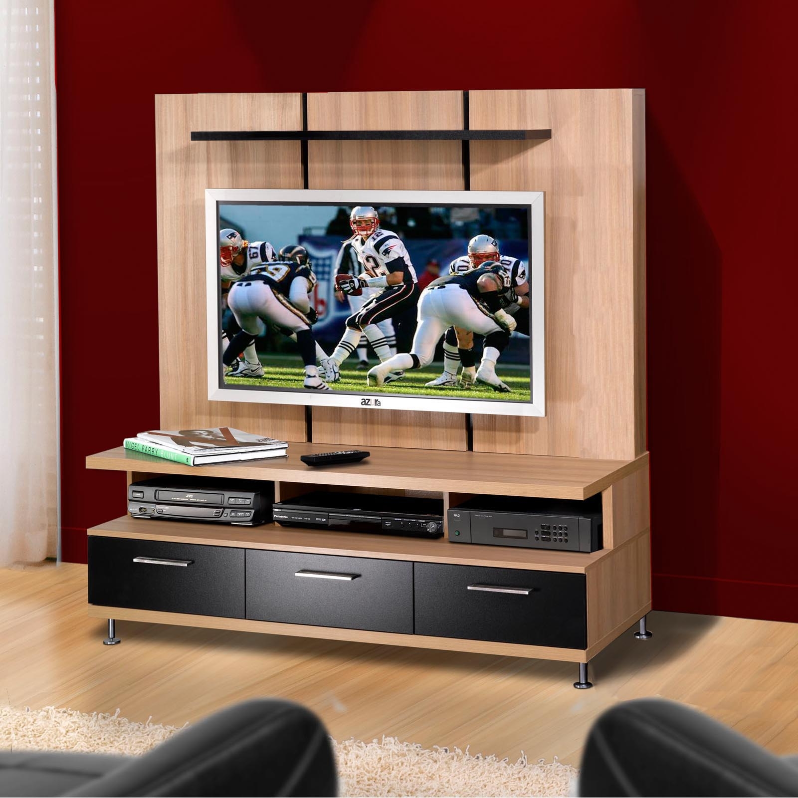Media unit uses led lighting to back light the display