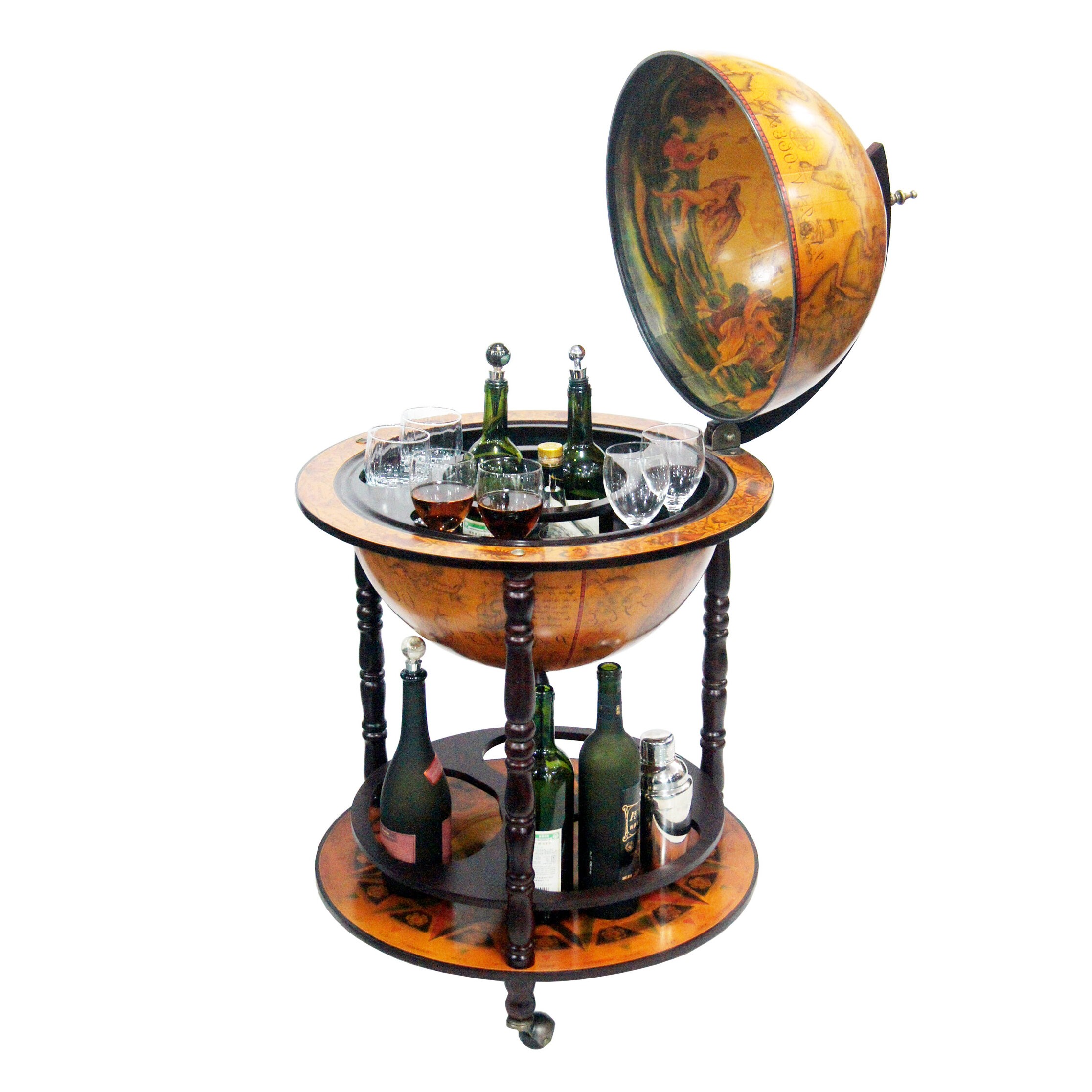 Antique Italian Globe Mini Bar