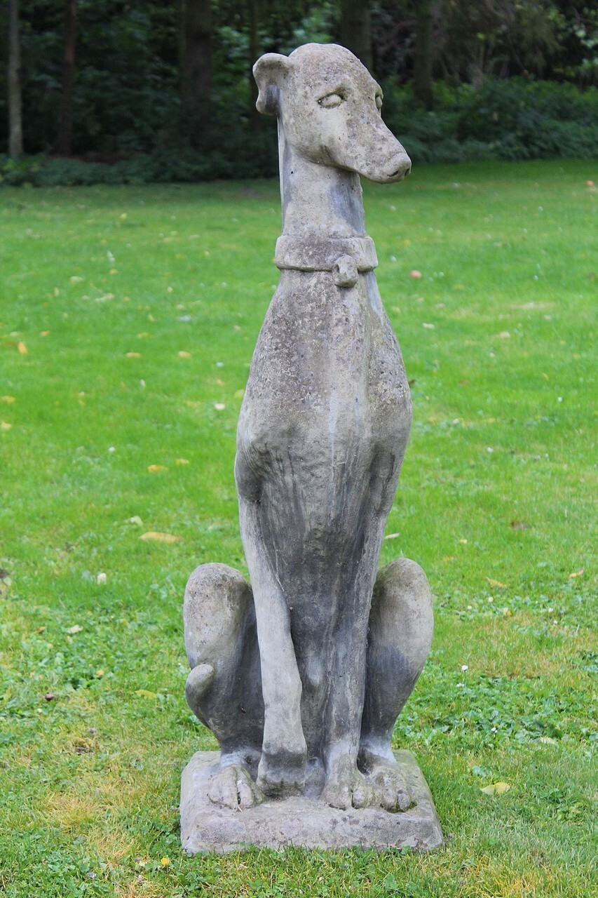 Antique large life size weathered patinated cast stone