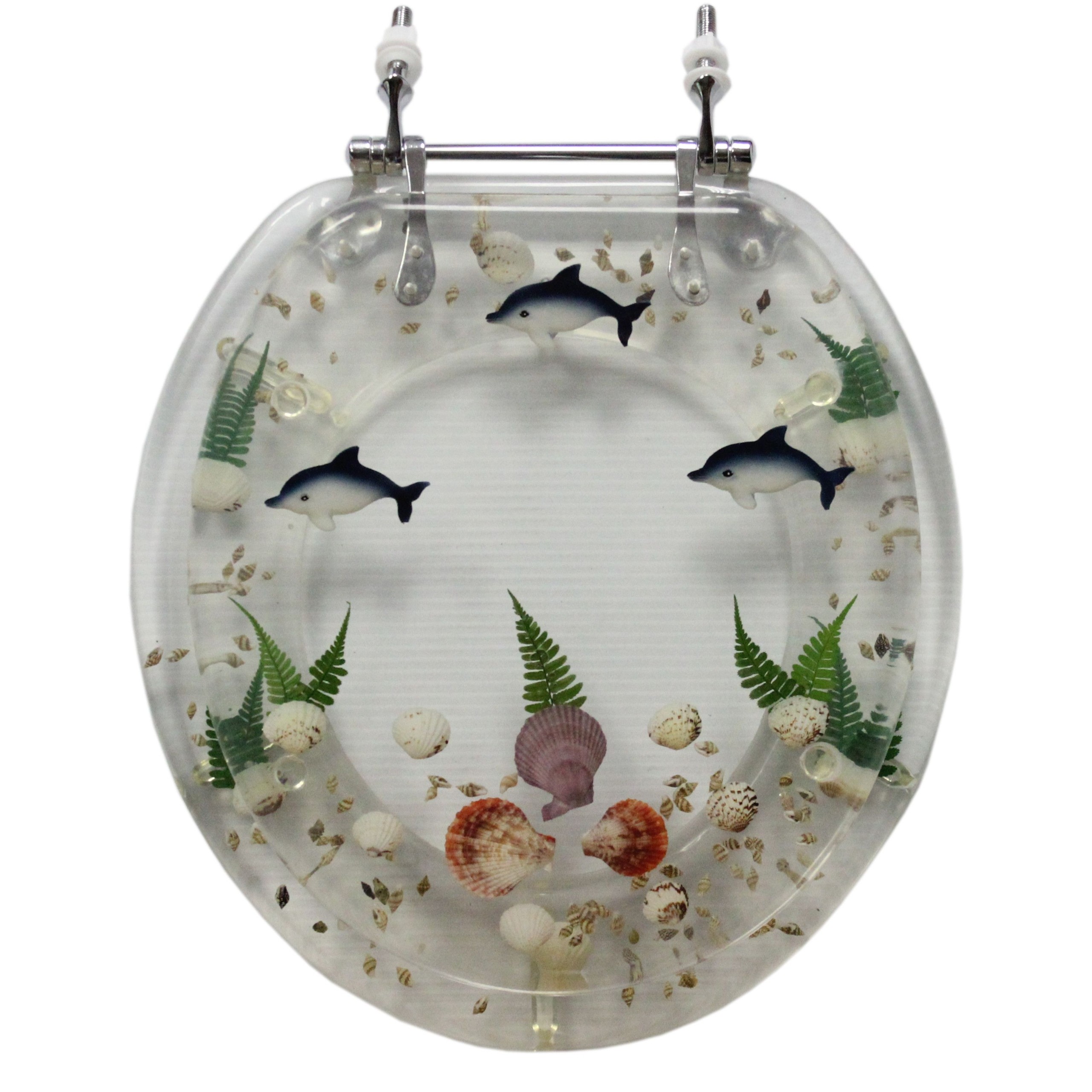 Aquatic Resin Toilet Seat with Sea Decals