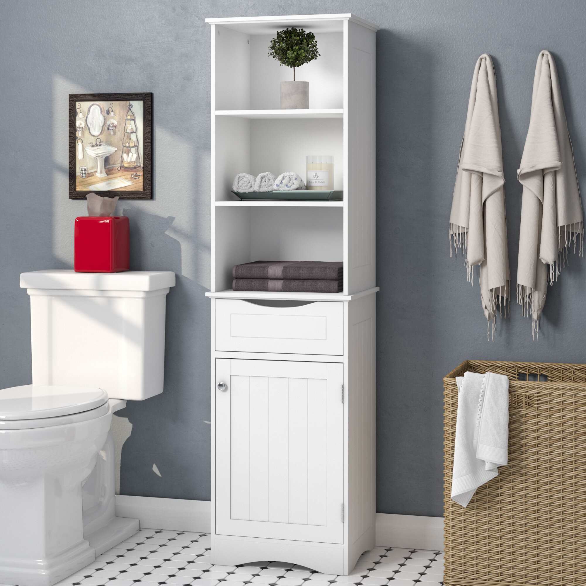 Ashland 16.5" W x 60" H Linen Tower