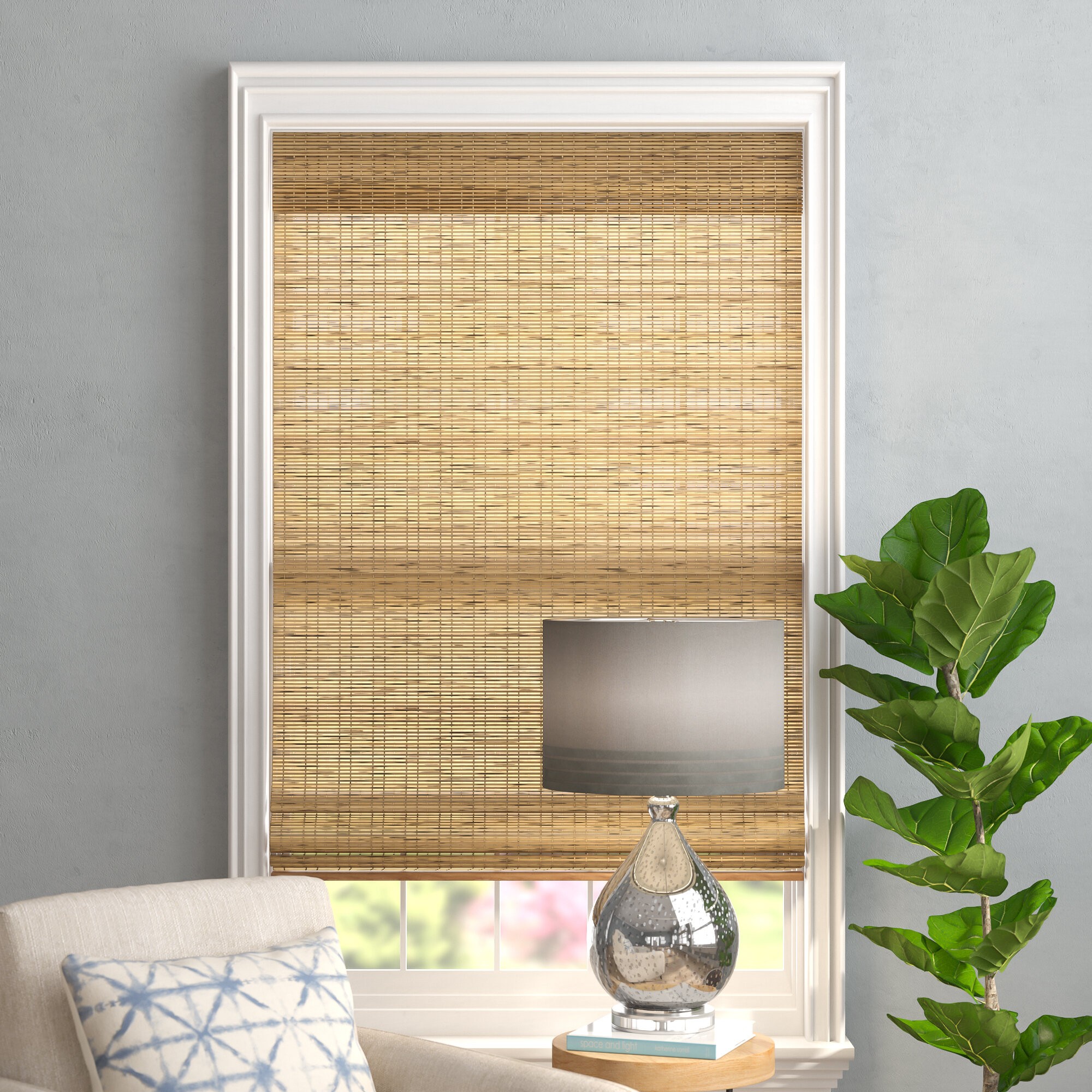 Aymeric Tuscan Semi-Sheer Brown Roman Shade