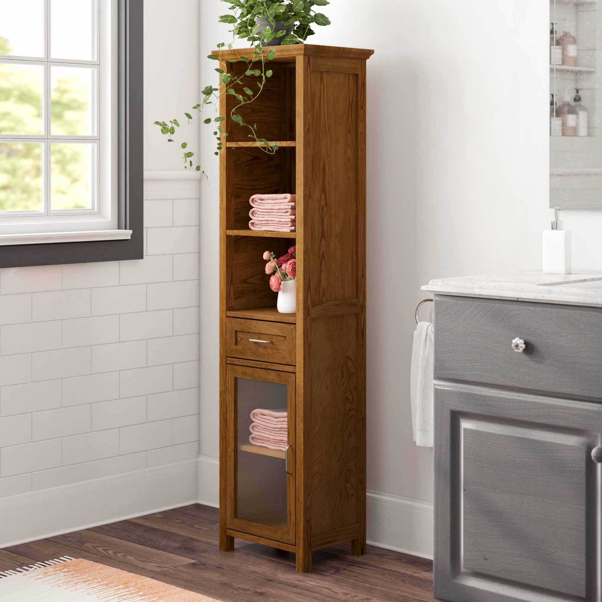 Bayard 17" W x 65" H Linen Storage Tower