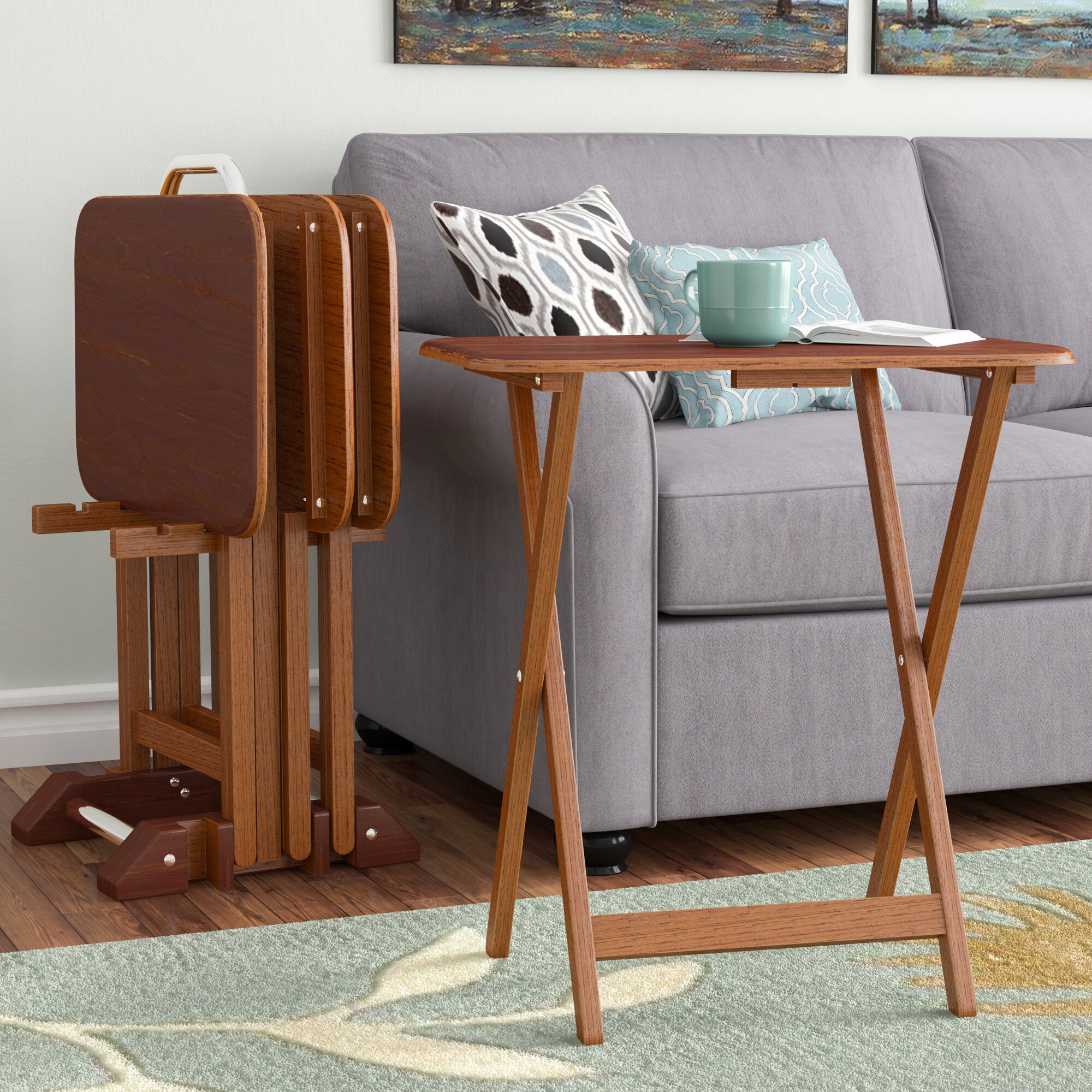 Berne 5 Piece Tray Table Set