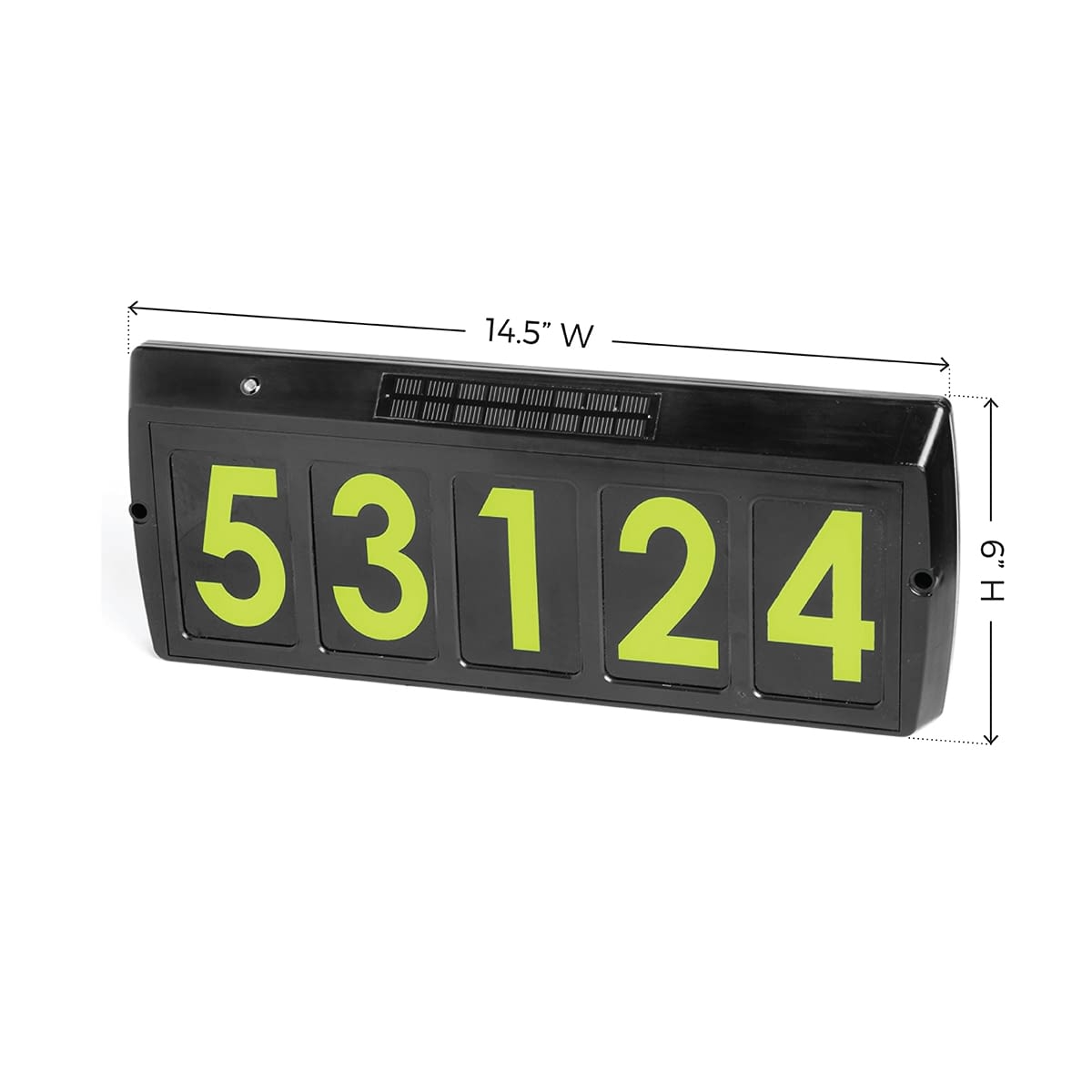 Black Rectangular Solar Address Sign
