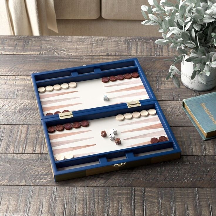 Checkered Brown Backgammon Board Game