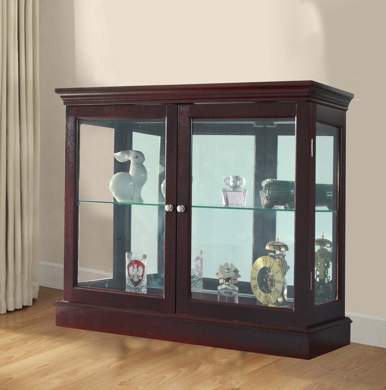 Cherry Manufactured Wood Floor Standing Curio Cabinet