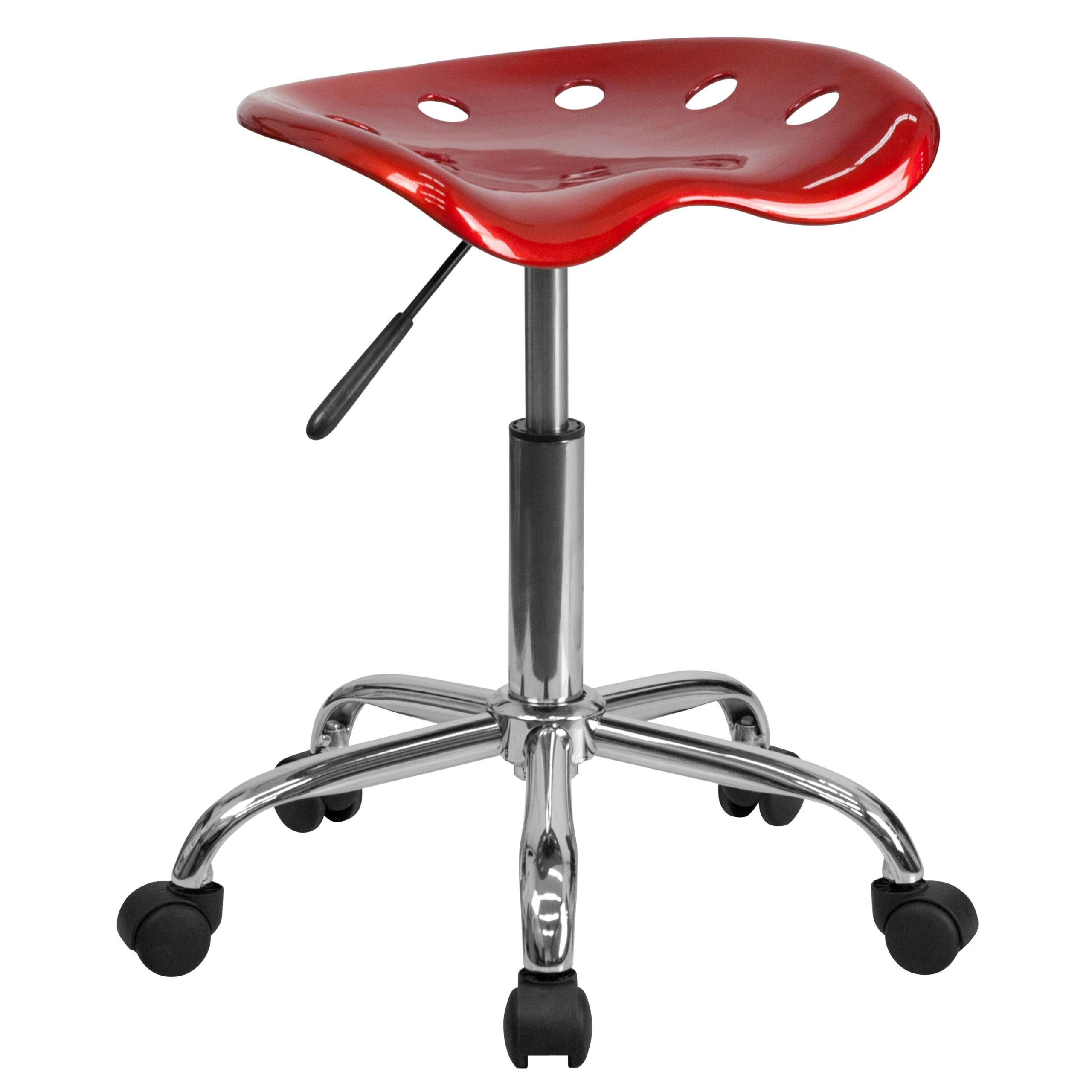Chrome Metal and Plastic Adjustable Industrial Stool