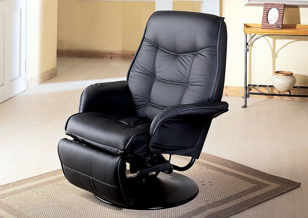 Classic Black Swivel Recliner