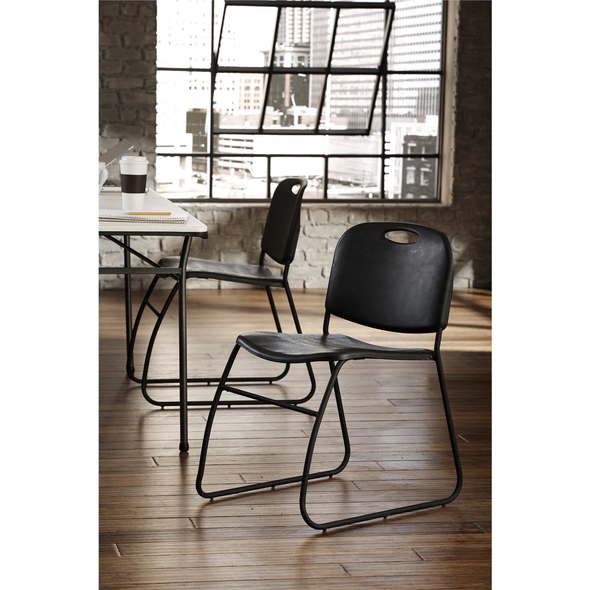 Commercial Contoured Back Resin Stackable Chair (Set of 4)