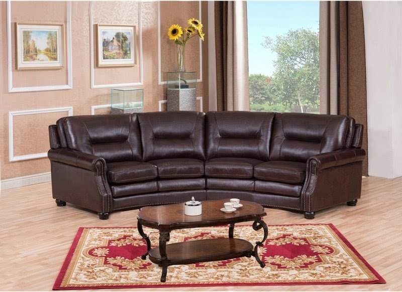 Curved living room set with recliners