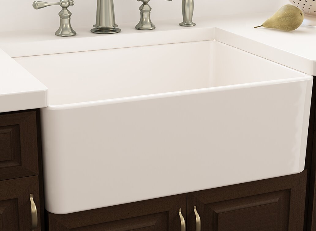 Fireclay Farmhouse Kitchen Sink with Sink Grid