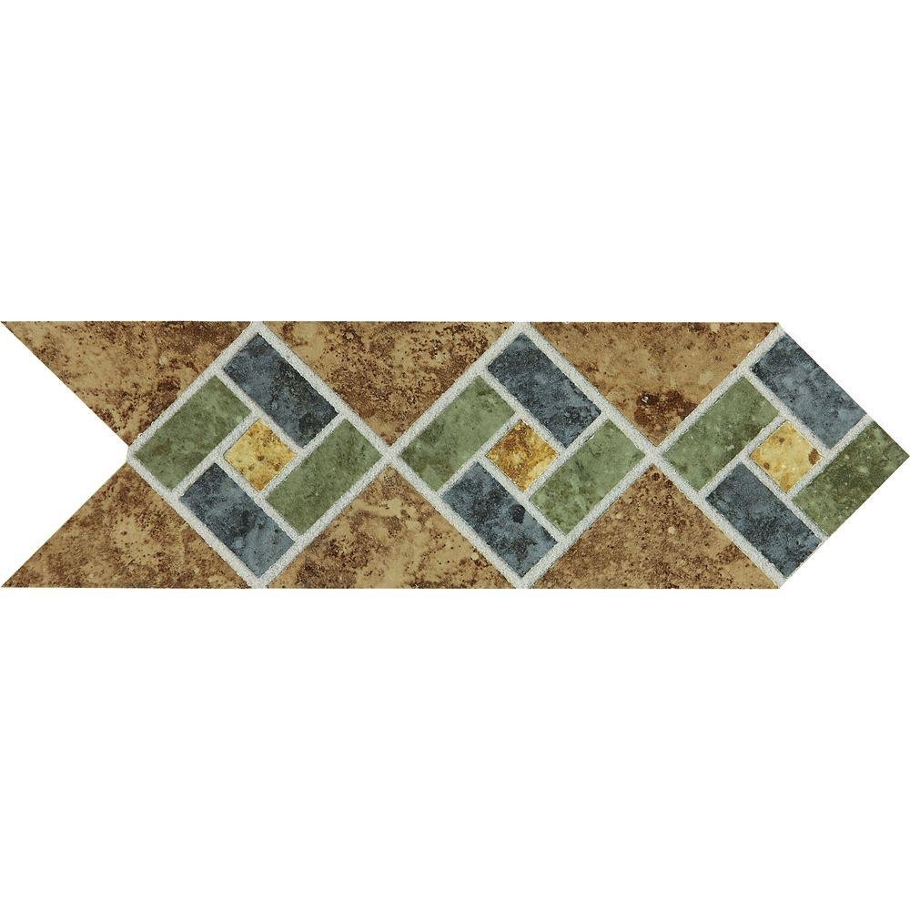 Glazed Rectangular Ceramic Border Tile in Sunset