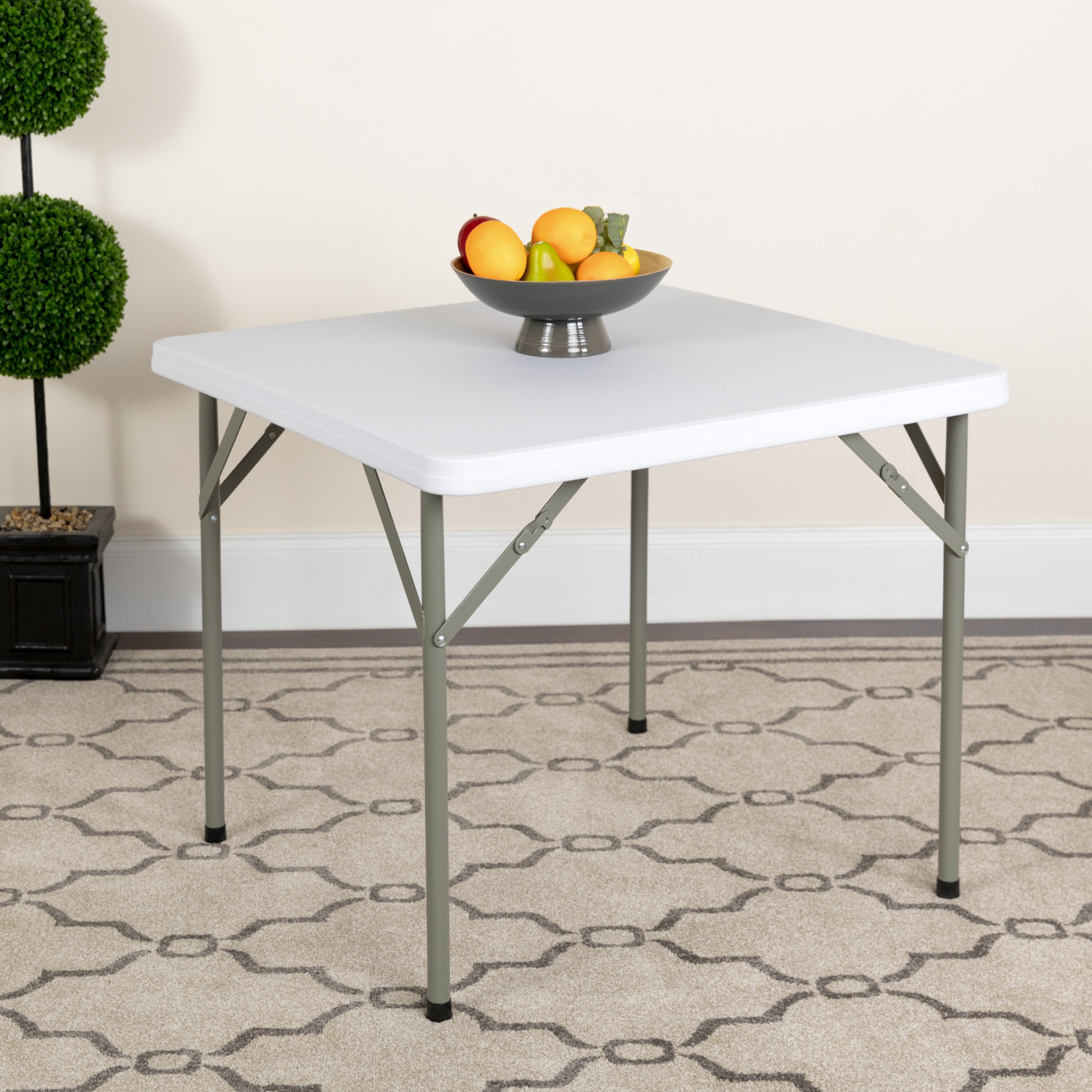 Granite Plastic 34" Square Folding Table