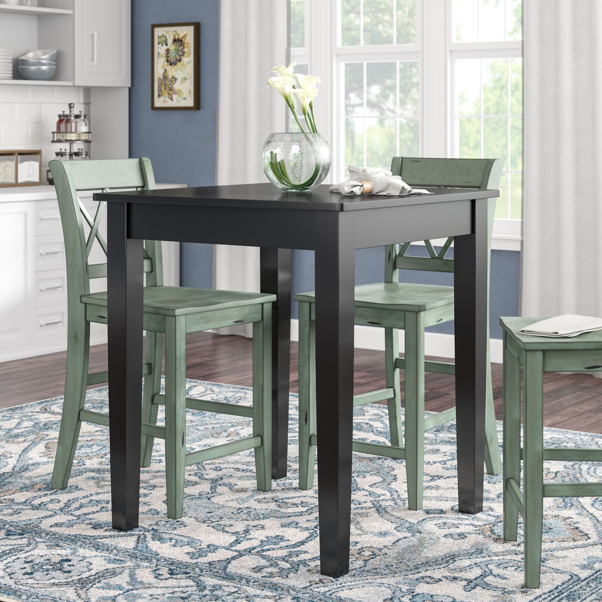 Haslingden Tapered Leg Counter Height Pub Table