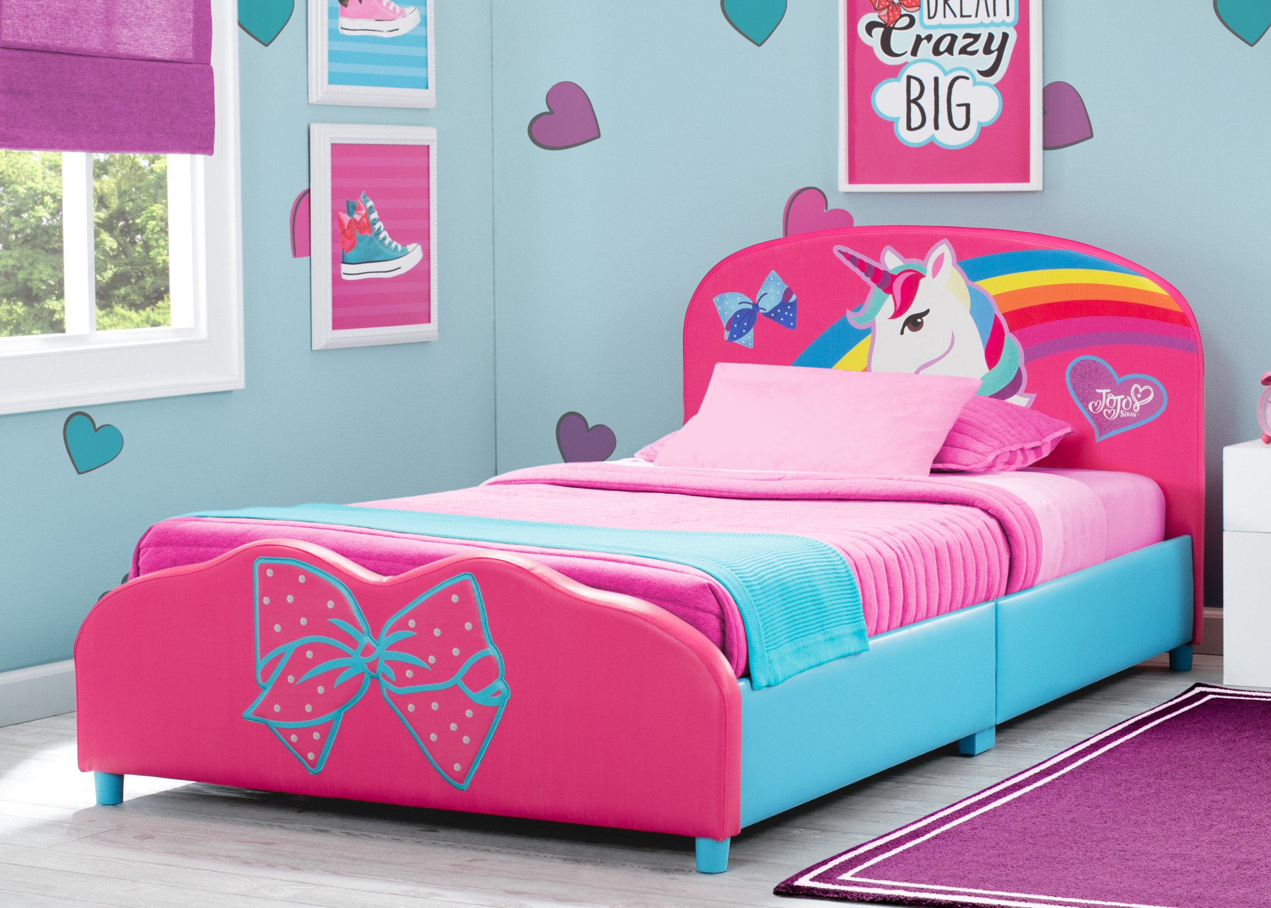 JoJo Siwa Upholstered Twin Platform Bed