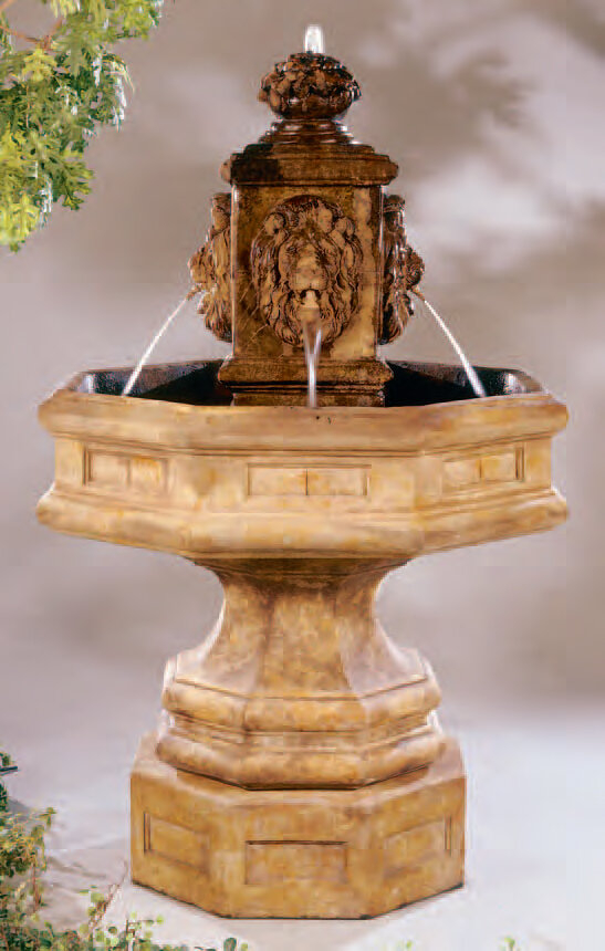 Lion Concrete Classic Waterfall Fountain