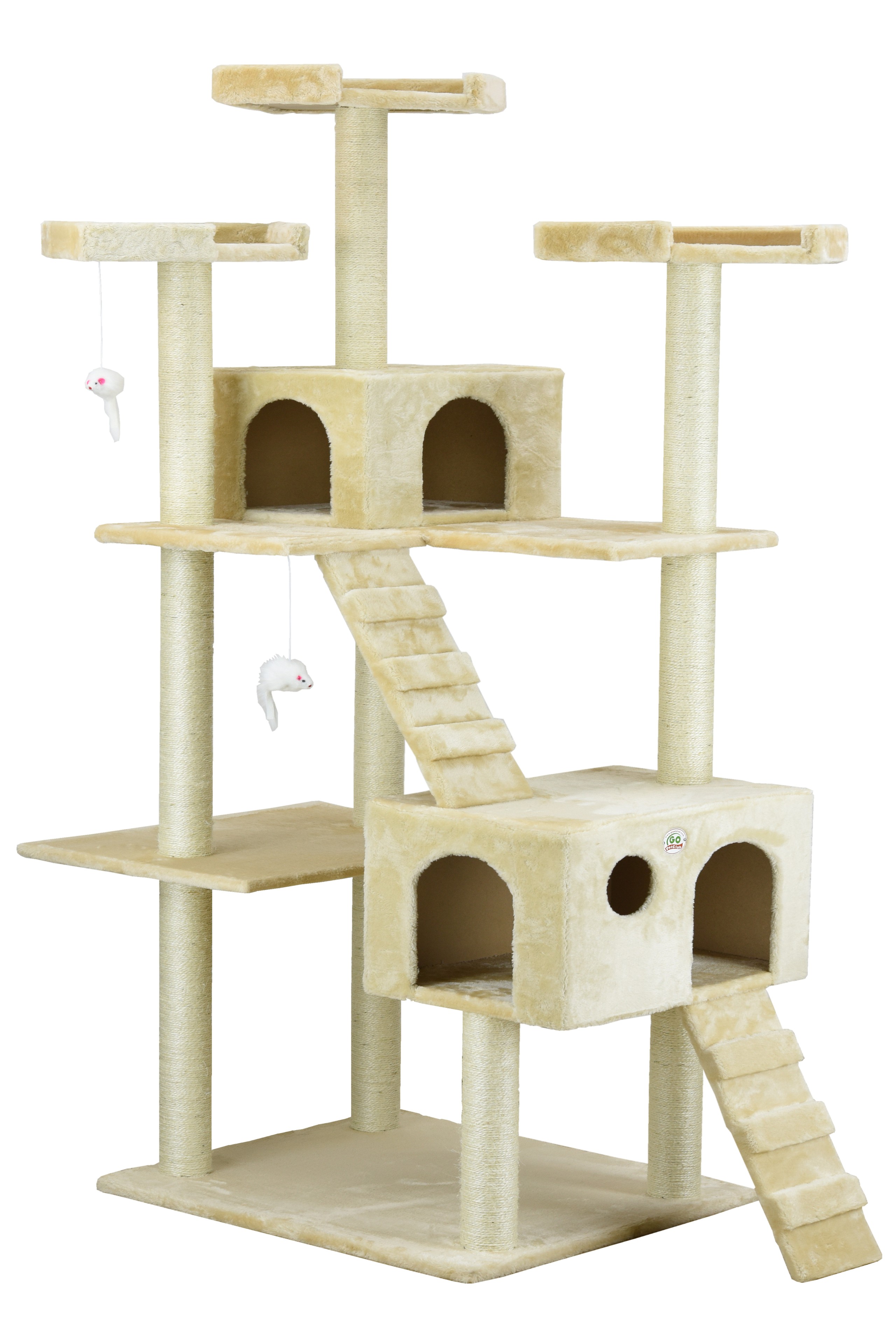 MDF Compact Wood Cat Tree Condo