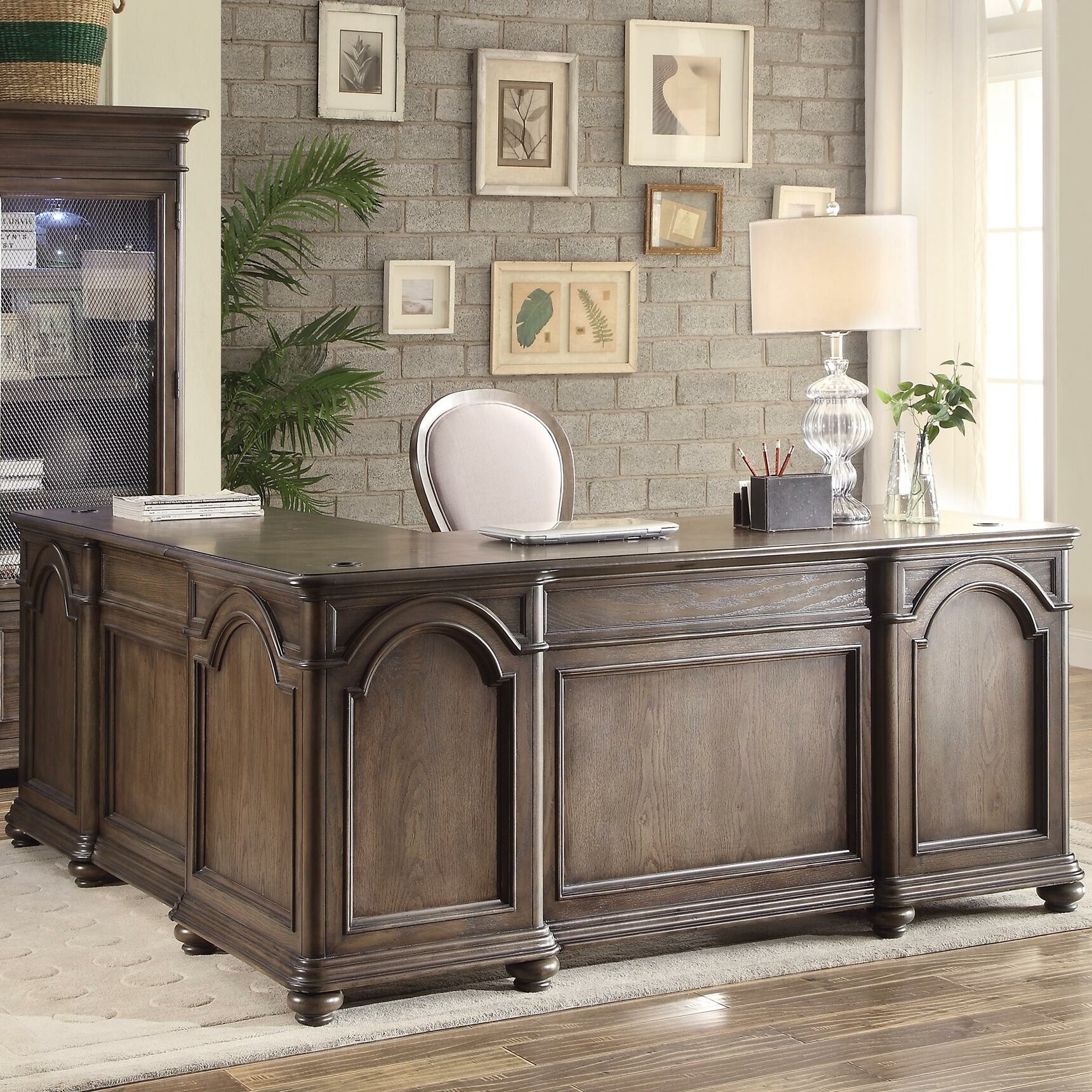 Mellette Wood L-Shape Executive Desk