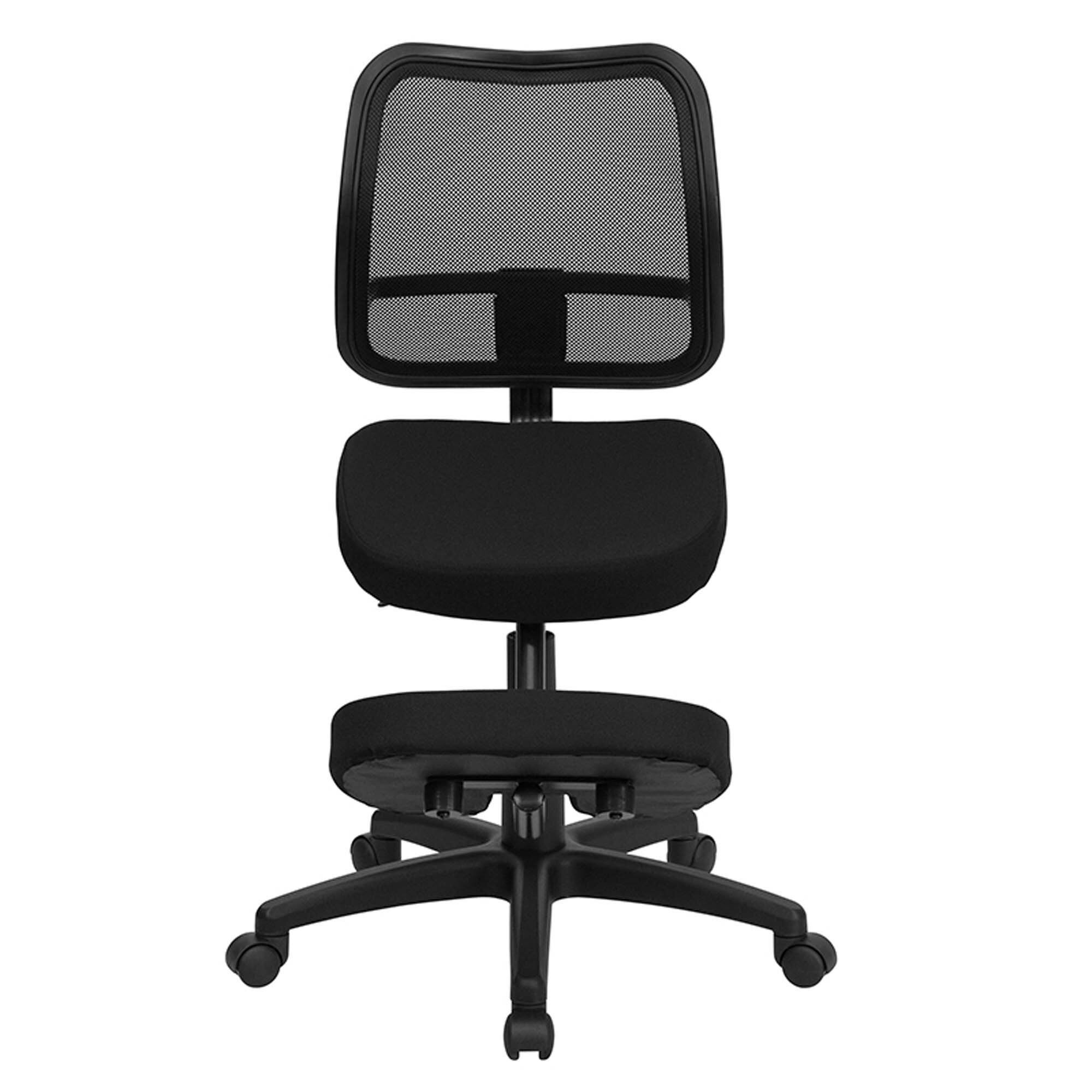 Mid-Back Height Adjustable Kneeling Chair with Dual Wheel