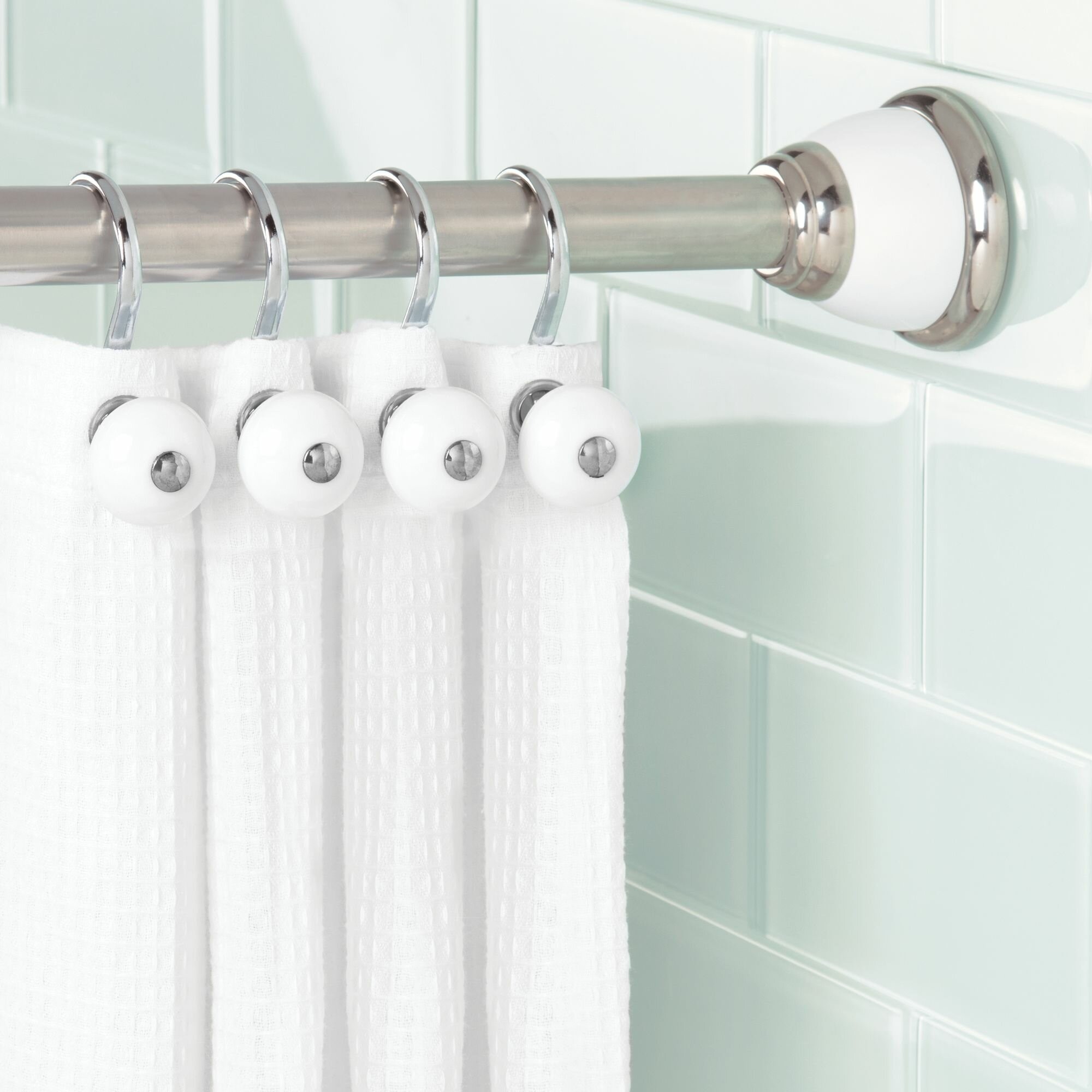 Norris 46.7" Adjustable Straight Tension Shower Curtain Rod