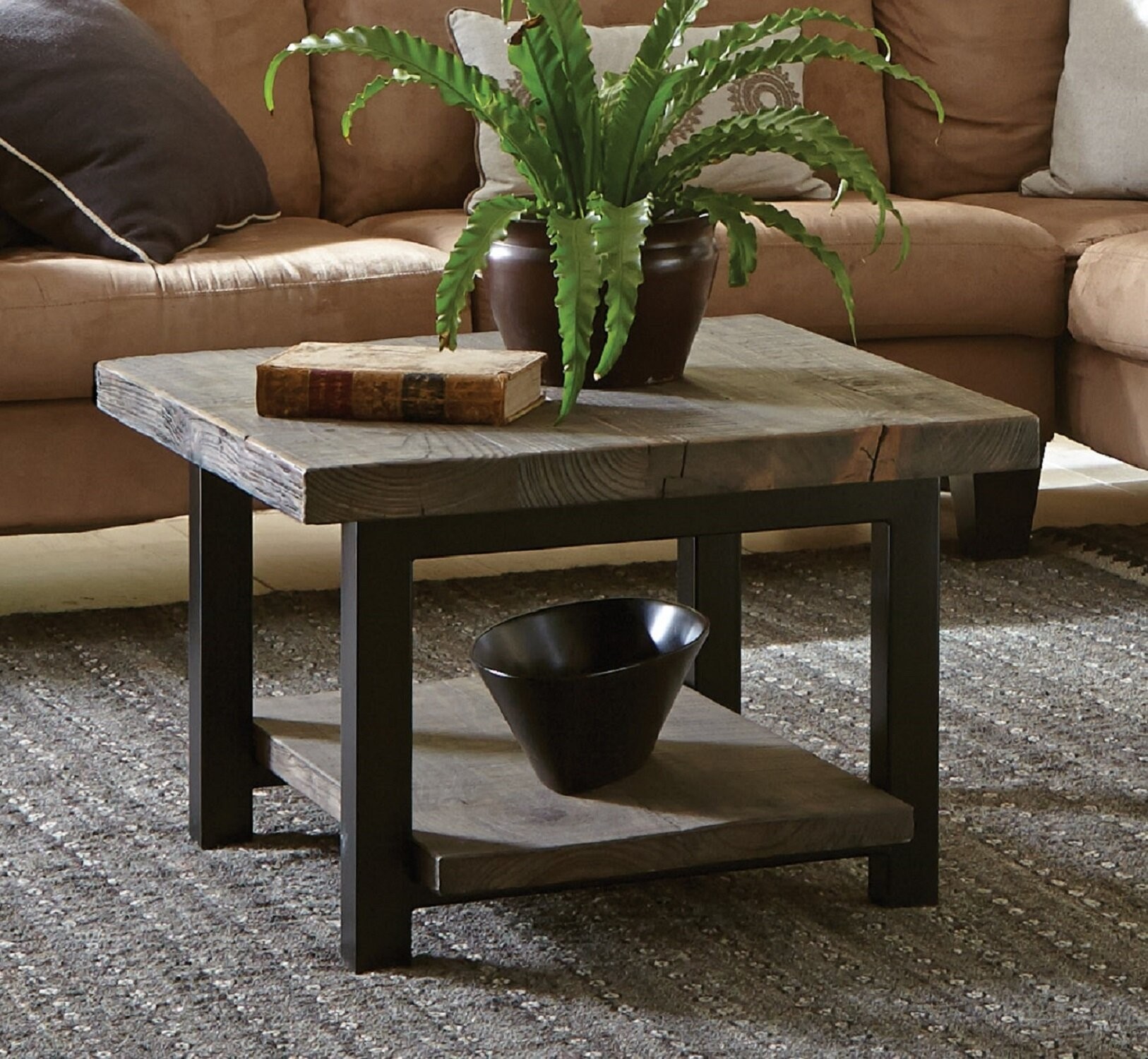 Reclaimed Wood and Metal Coffee Table