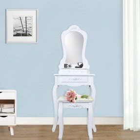 Three Drawer Vanity Set With Mirror And Included Stool