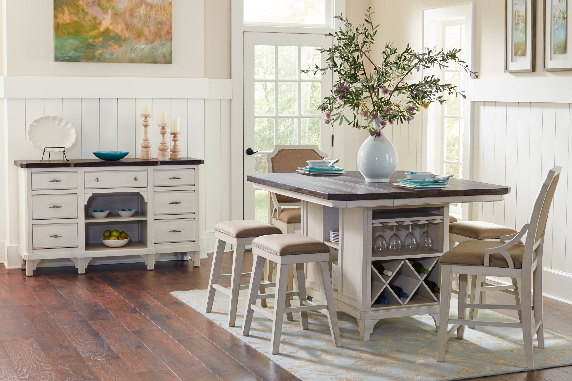 Traditional Manufactured Wood Kitchen Island Set