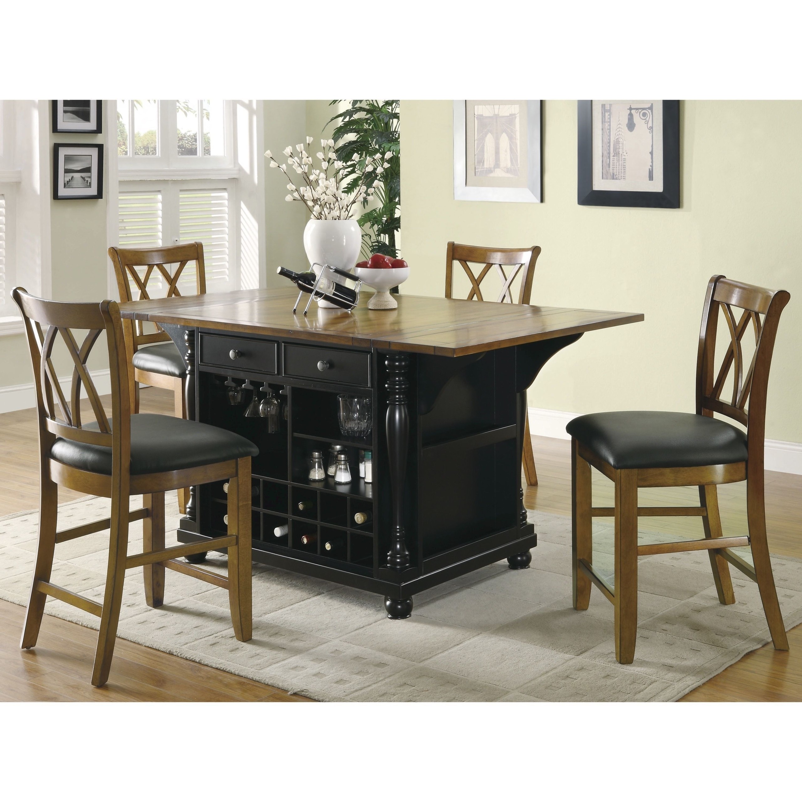 Traditional Solid Wood Rectangular Kitchen Island