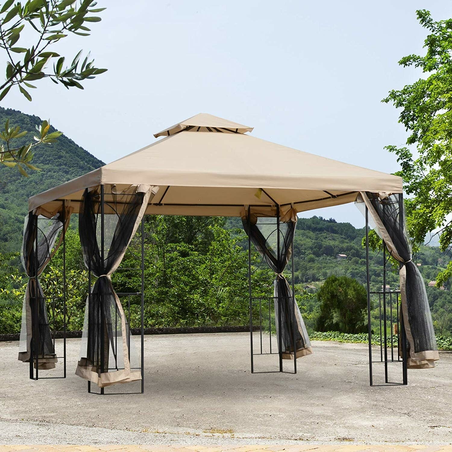 10 Ft. W x 10 Ft. D Steel Patio Gazebo