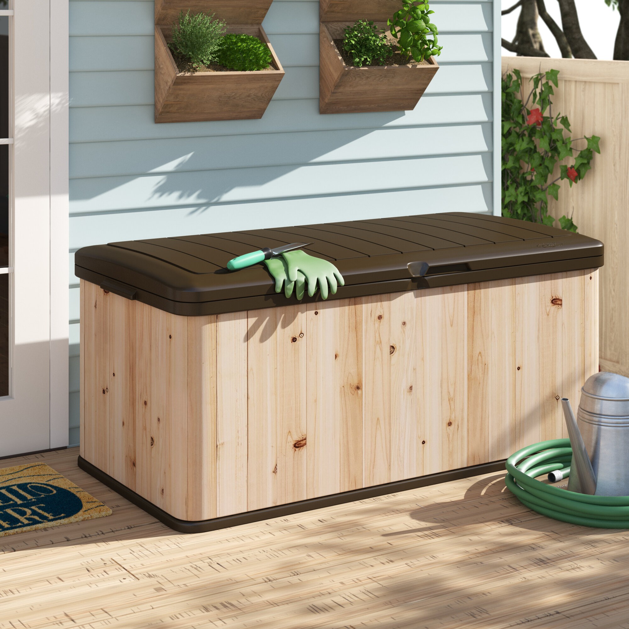 120 Gallon Cedar Deck Box
