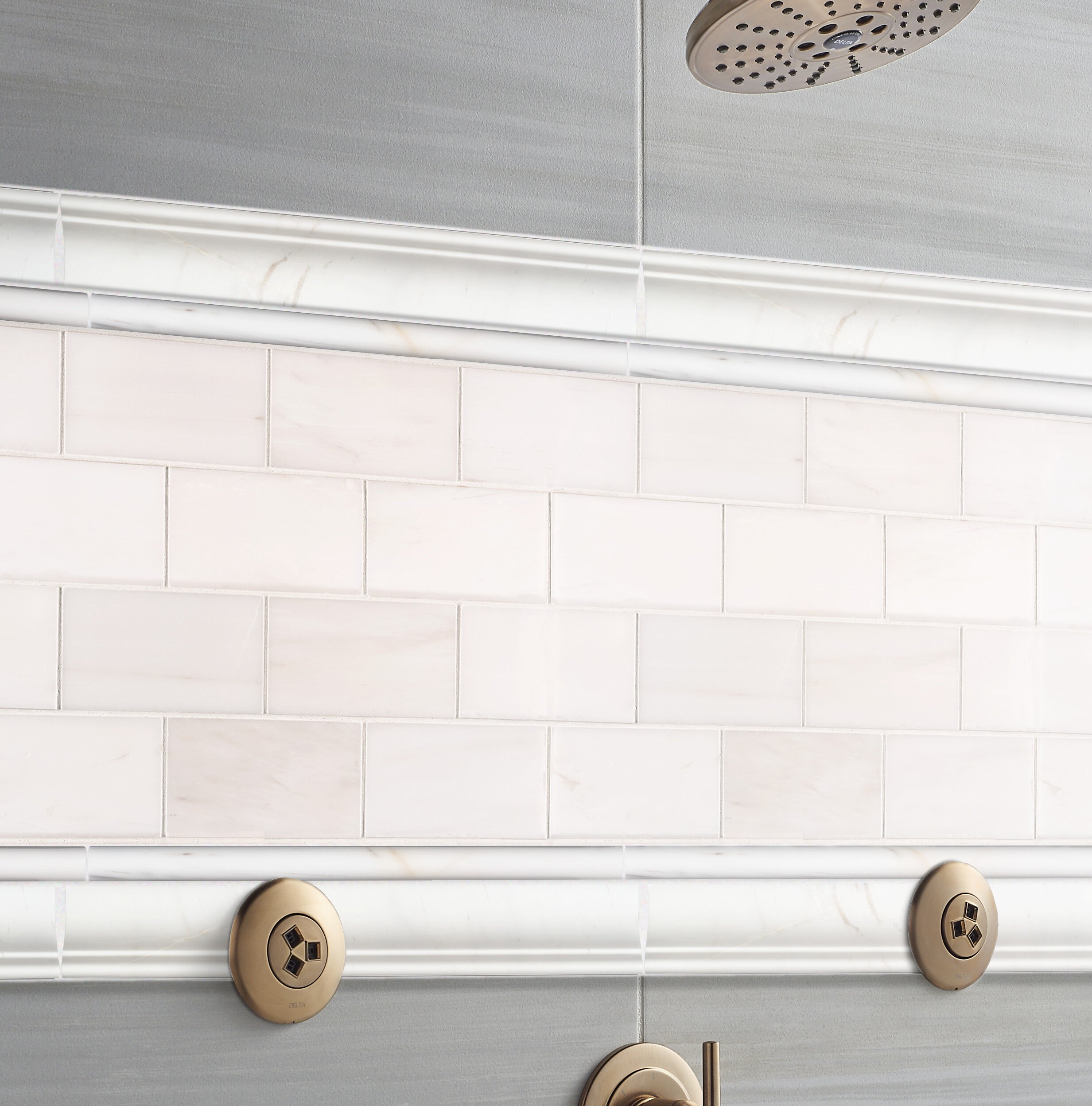16" x 4" Ceramic Bullnose Tile Trim in White