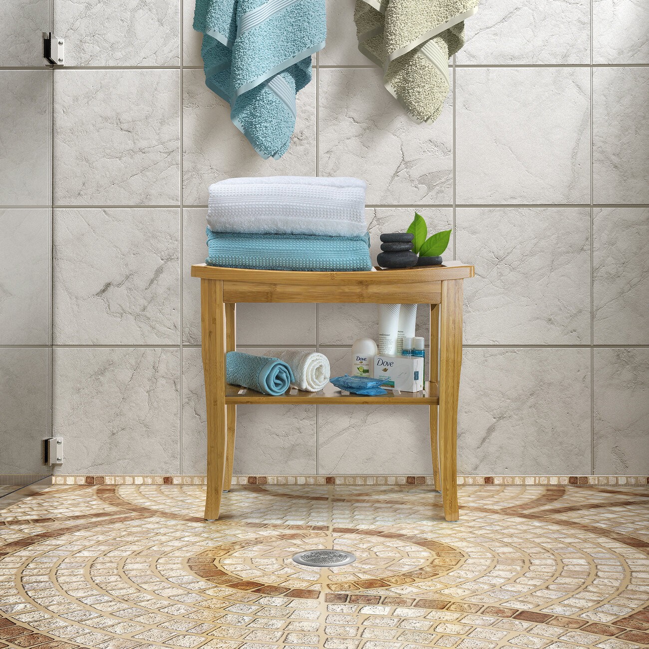 19" W Bamboo Shower Bench