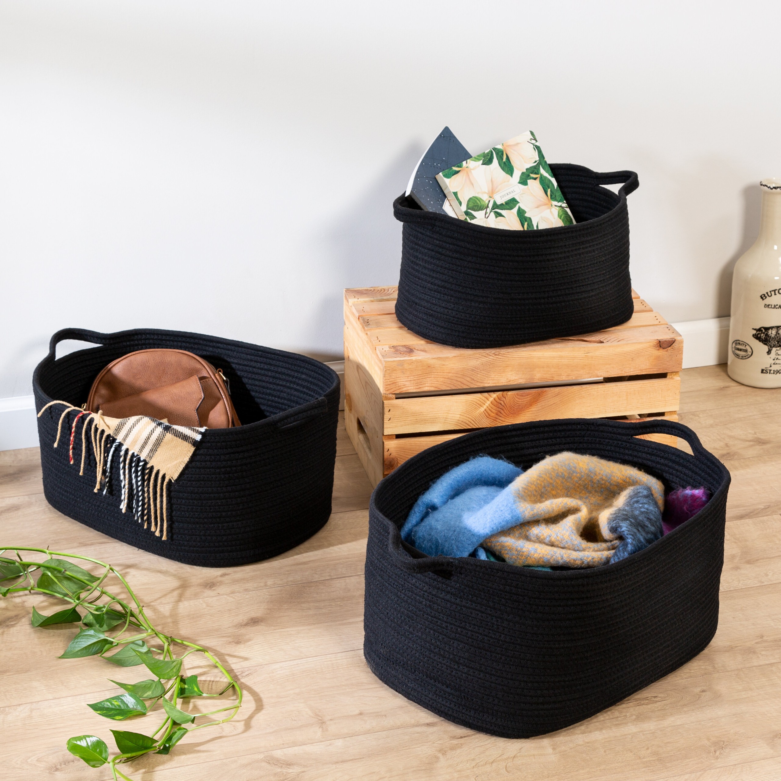 3 Piece Fabric Basket Set