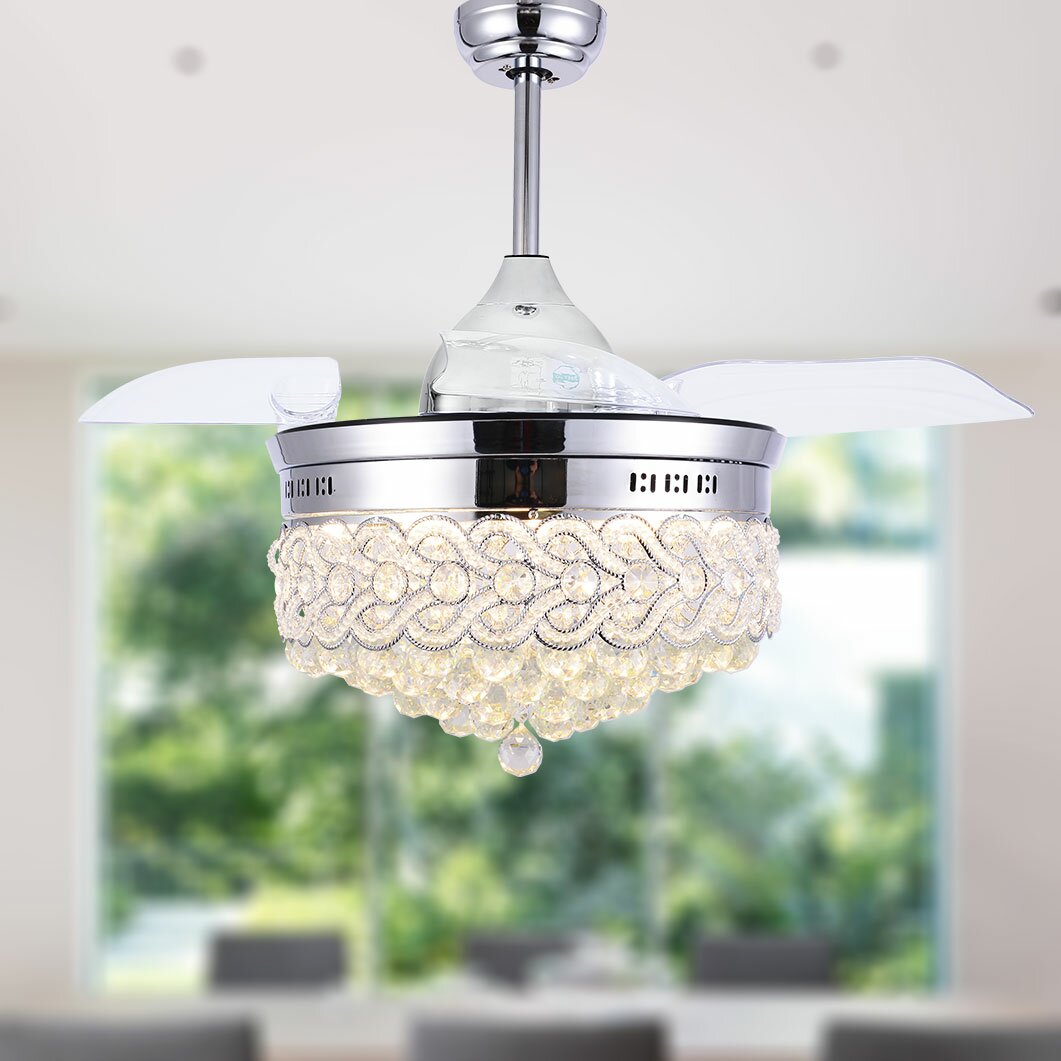 Aadvik 4 Blade LED Ceiling Fan with Remote