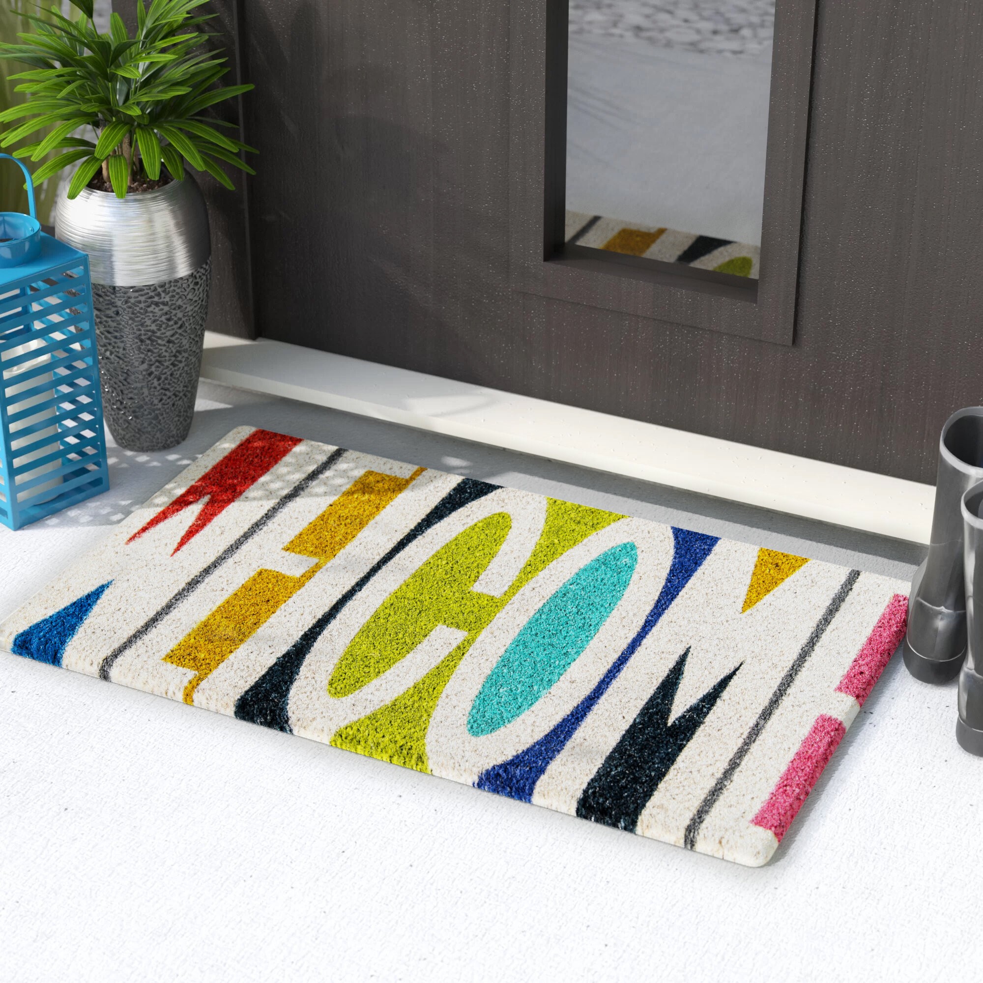 Aloha Welcome 30 in. x 18 in. Non-Slip Outdoor Door Mat