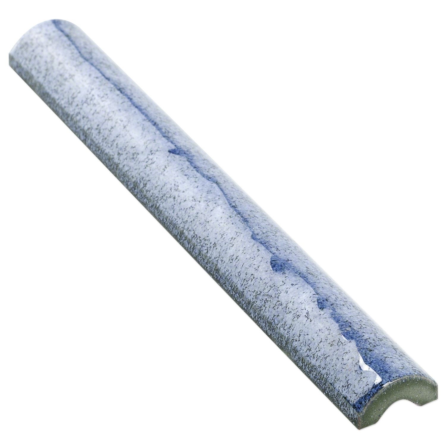 Angela Harris 8" x 1" Ceramic Bullnose Tile Trim in Blue
