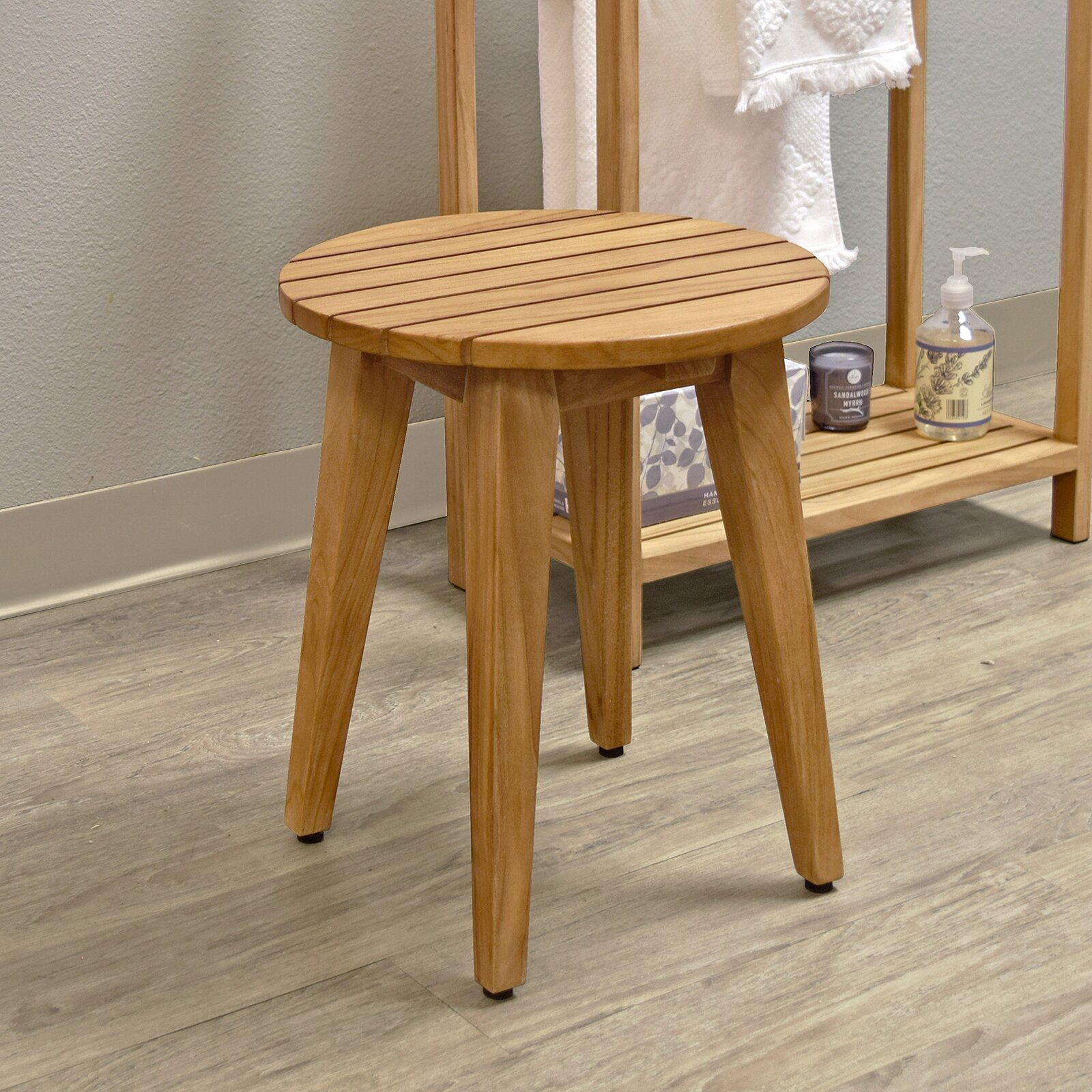 Applebaum 15.4" W Teak Shower Bench